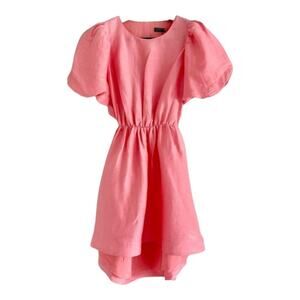 Vineyard Vines Coral Cayman Puff Sleeve Back Cutout Dress Size 16 New